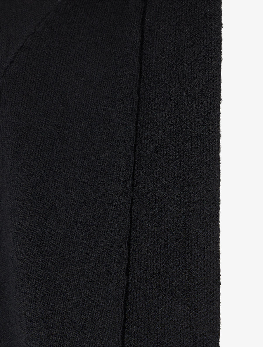Gilet long ample à manches chauve-souris - Noir - 3
