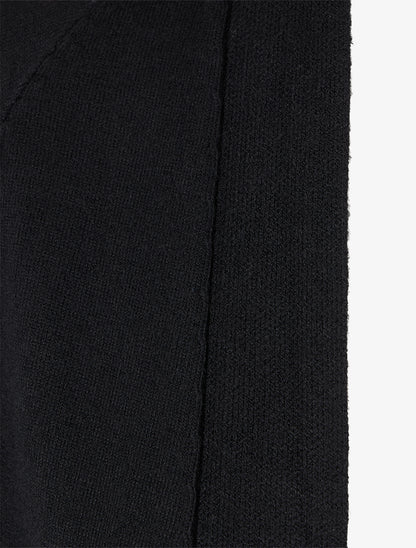 Gilet long ample à manches chauve-souris - Noir - 3