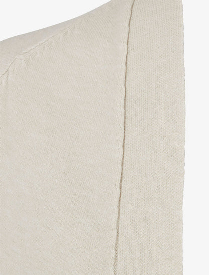 Gilet long ample à manches chauve-souris - Beige - 3
