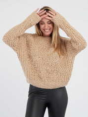 Maglione dritto in maglia grossa - Chameau