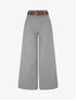 Pantalon wide leg en tweed - Gris - 1