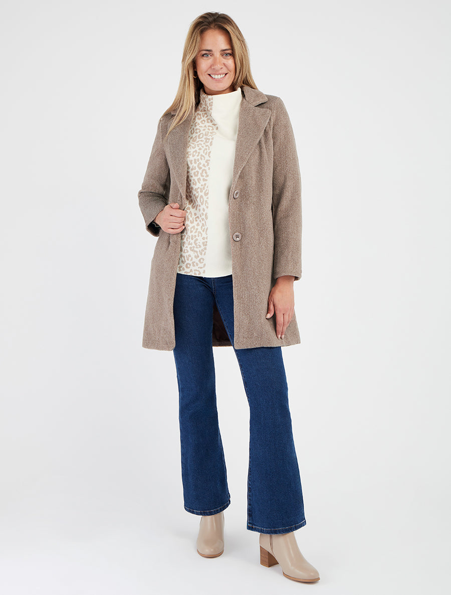 Cappotto di media lunghezza con collo dentellato - Talpa