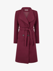 Cappotto lungo aderente con bottoni - Bordeaux