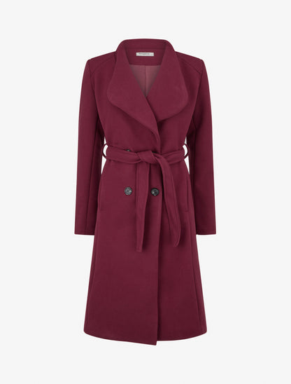 Cappotto lungo aderente con bottoni - Bordeaux
