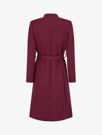 Cappotto lungo aderente con bottoni - Bordeaux