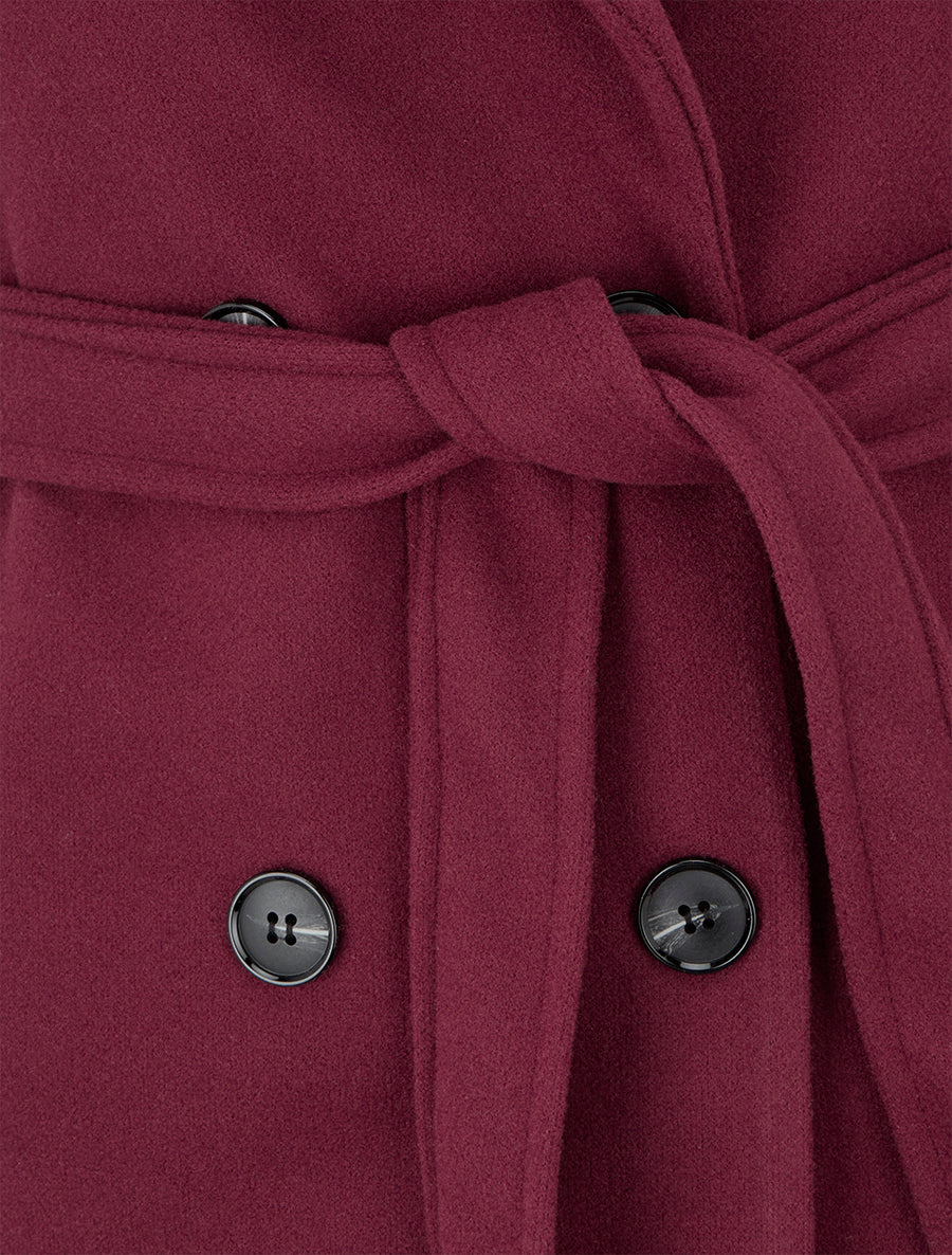 Cappotto lungo aderente con bottoni - Bordeaux