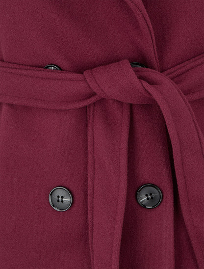 Cappotto lungo aderente con bottoni - Bordeaux