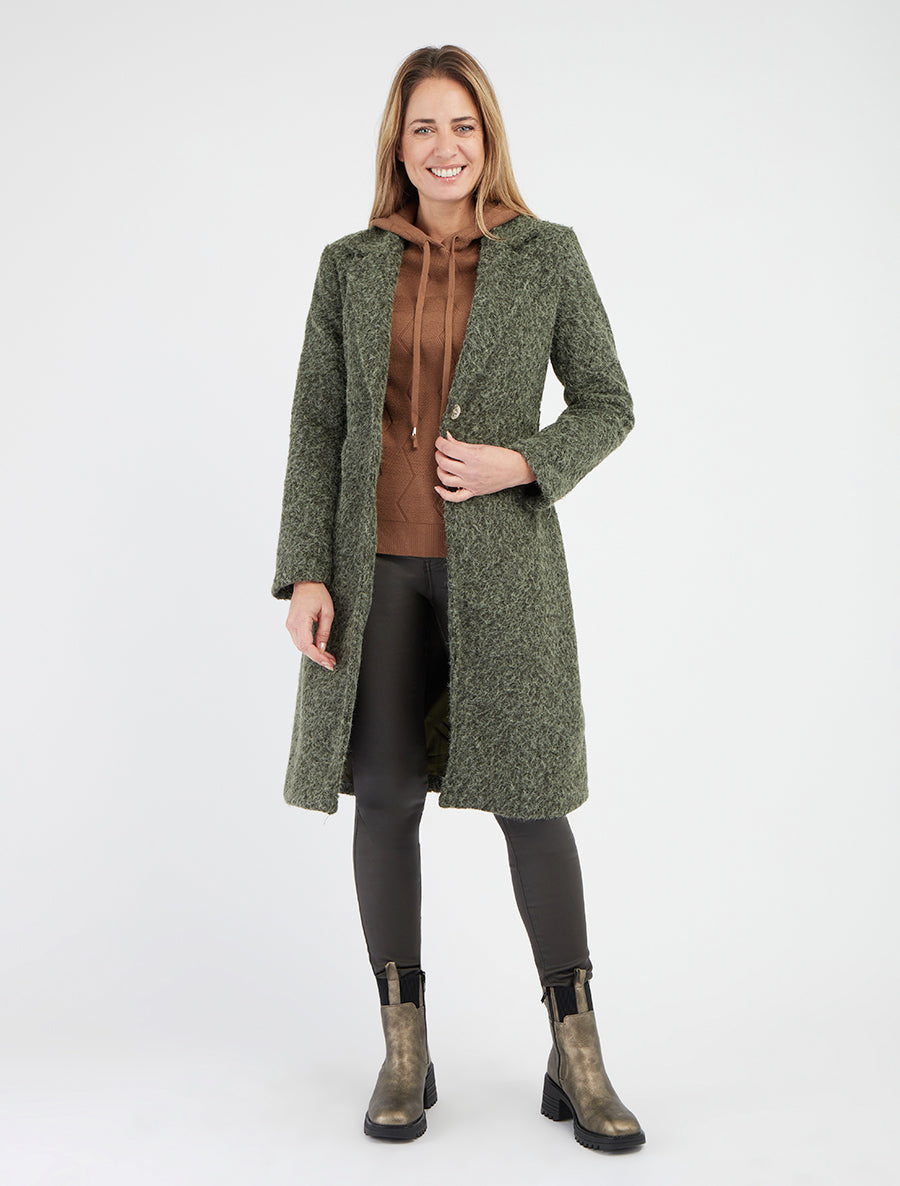 Cappotto soffice con chiusura a bottoni - Cachi