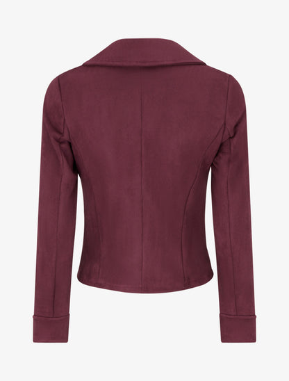 Giacca in suede con chiusura a zip - Prugna