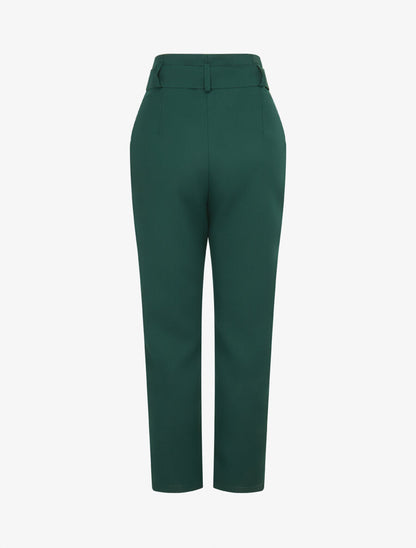 Pantalon de tailleur paperbag - Vert - 2