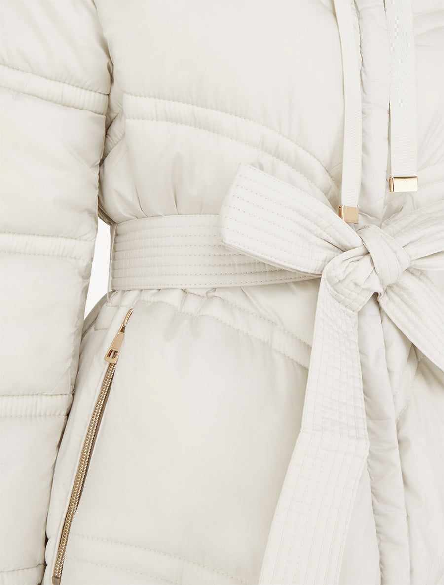 Doudoune longue à capuche - Blanc cassé - 3