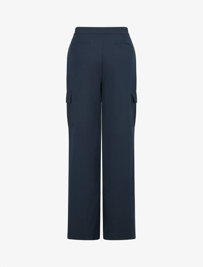 Pantalon droit à poches - Marine - 2