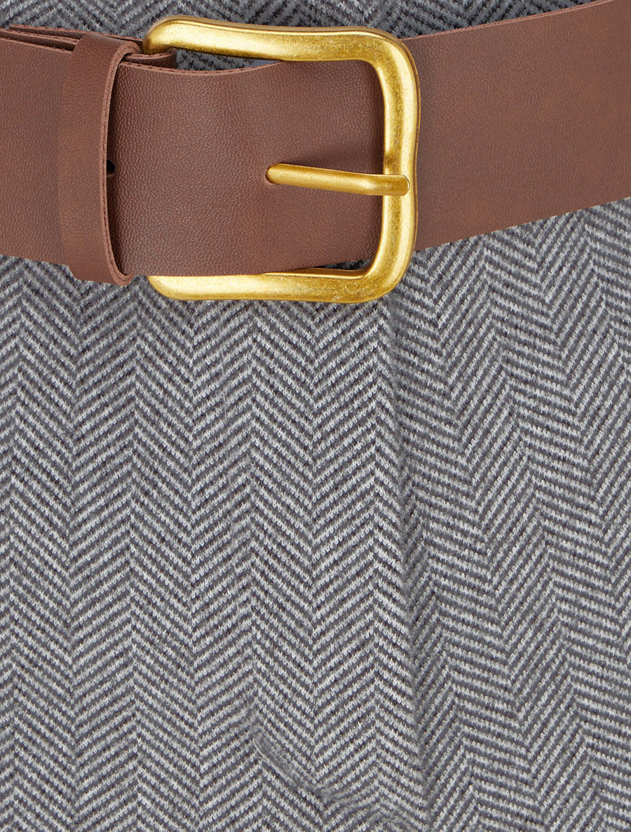Shorts con risvolto stampato a chevron - Grigio