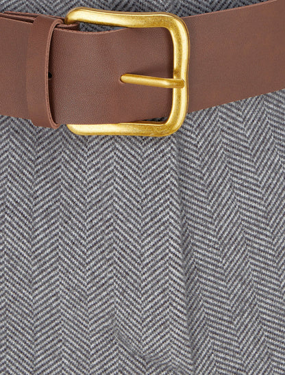 Shorts con risvolto stampato a chevron - Grigio