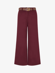 Pantalone ampio stampato a spina di pesce - Bordeaux