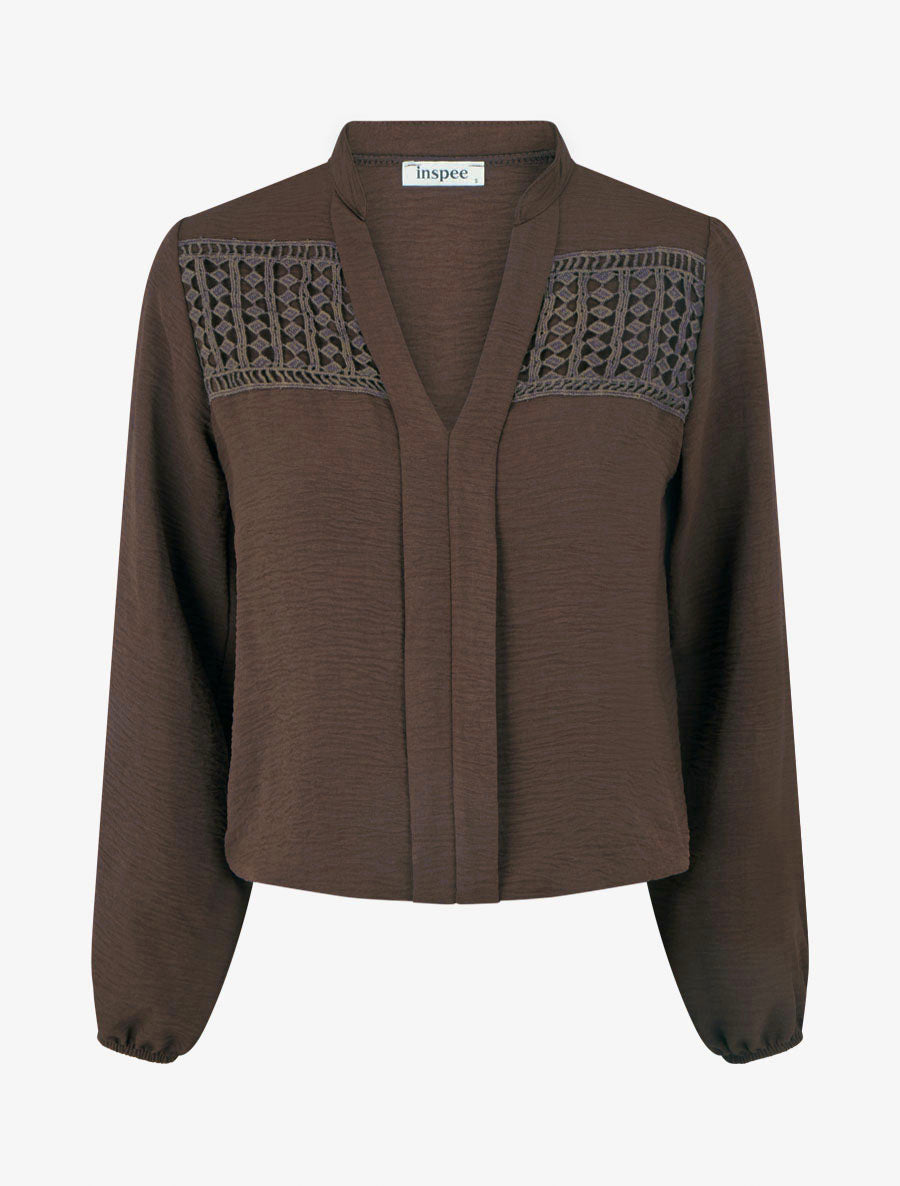 Blusa fluida a palloncino con dettaglio all&