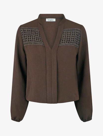 Blusa fluida a palloncino con dettaglio all&