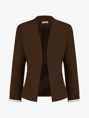 Giacca dritta con spalline - Marrone