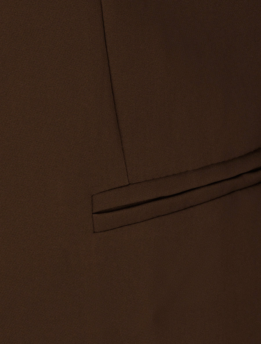 Giacca dritta con spalline - Marrone