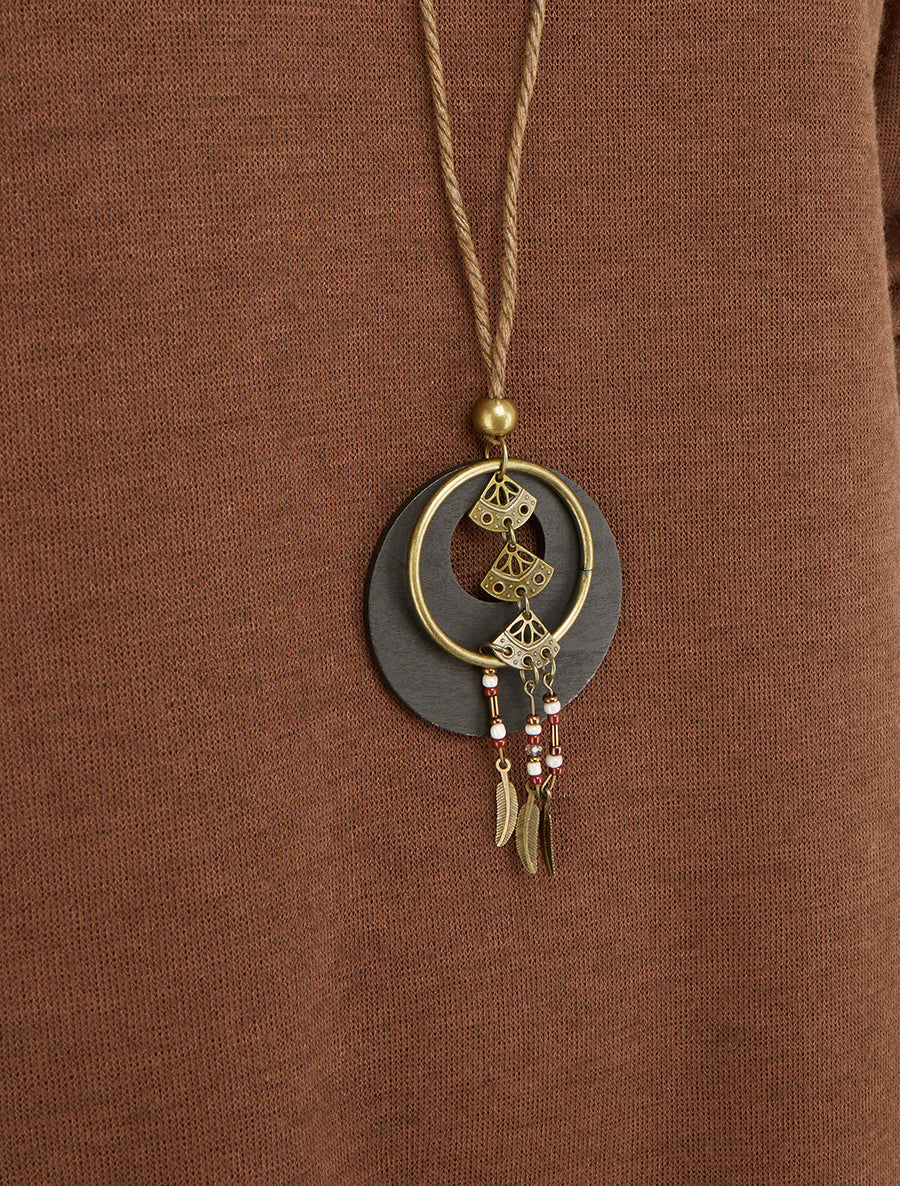 Pull droit à bords asymétriques - Marron - 3