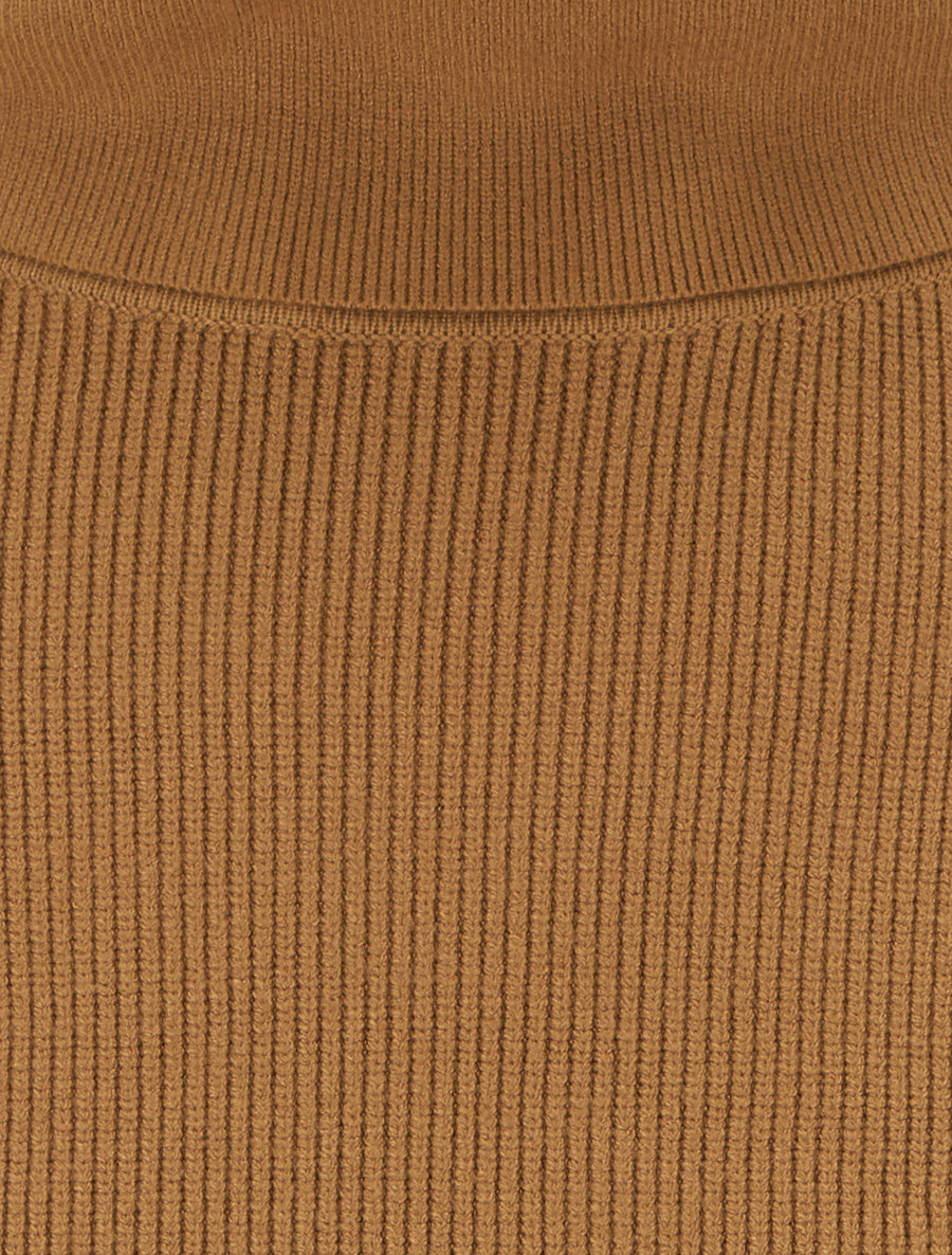 Pull long à boutons décoratifs aux manches - Camel - 3