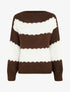 Pull en maille à rayures bicolore - Marron - 1