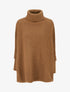 Pull carré style poncho à col roulé - Camel - 1