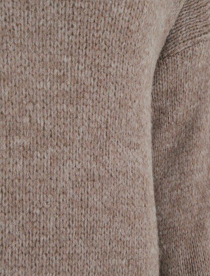 Pull coupe carrée à col roulé - Taupe - 3