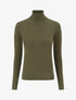 Pull fin à col roulé et boutons décoratifs - Kaki - 1