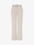 Pantalon droit ceinturé - Beige - 1