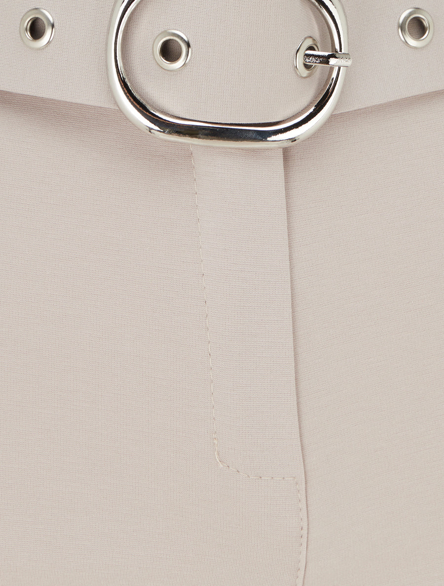 Pantalon droit ceinturé - Beige - 3