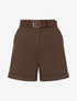 Short droit uni taille haute - Marron - 1