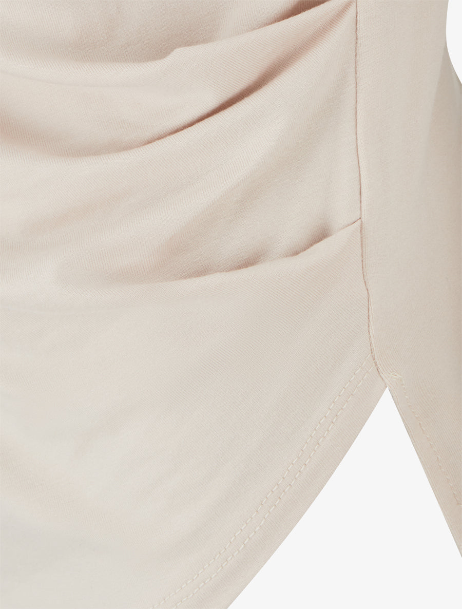 Top uni asymétrique à col rond - Beige - 3