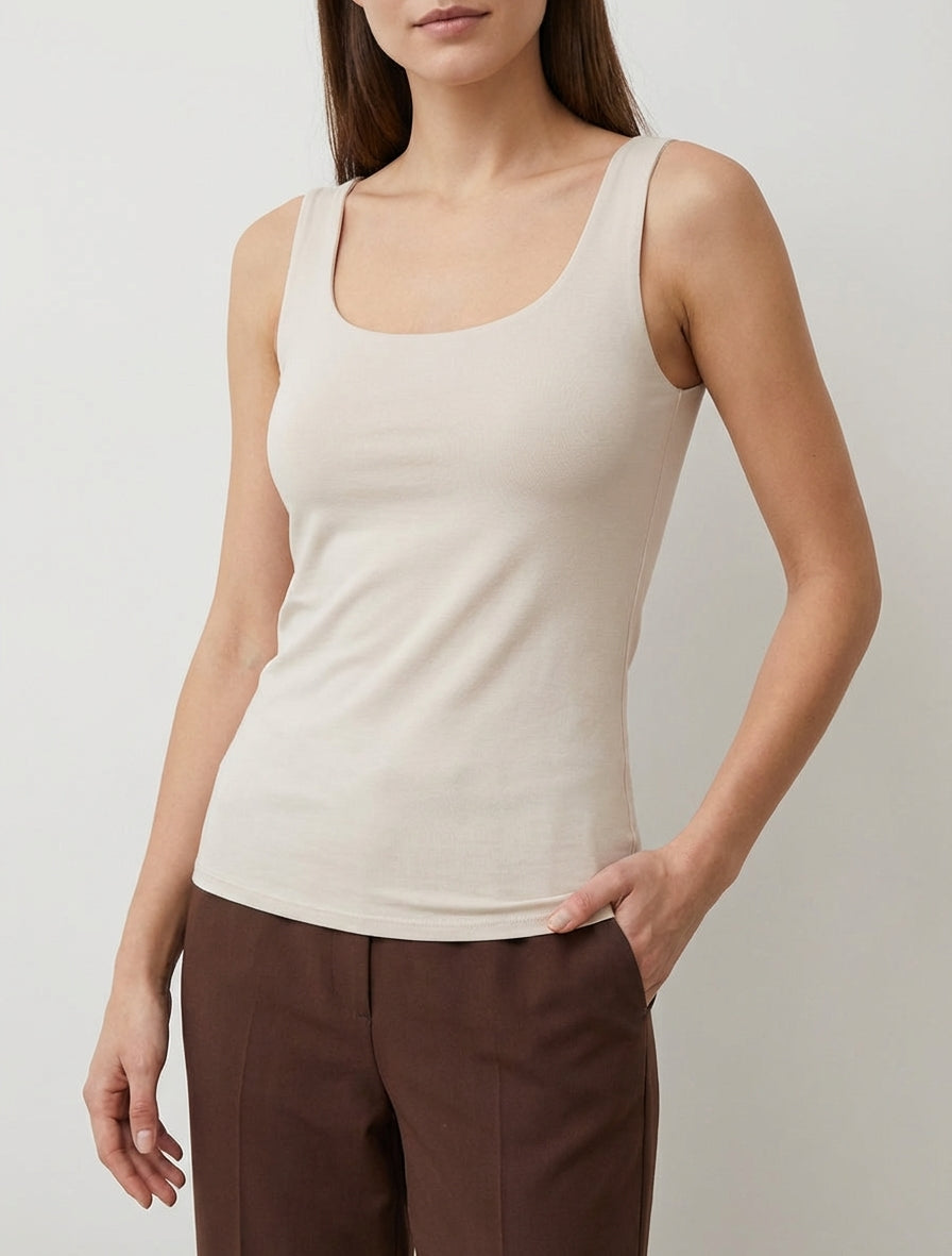 Canotta classica semplice - Beige