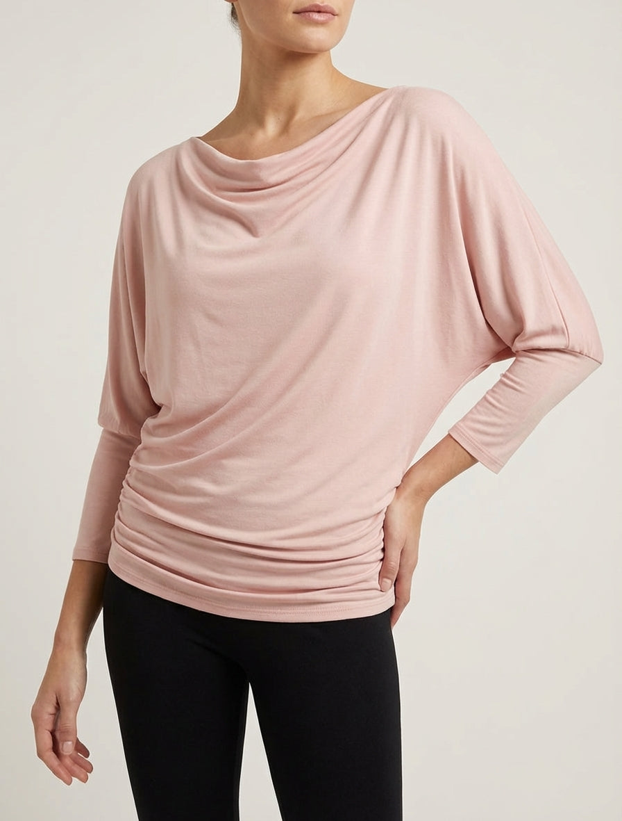 Top fluido a maniche 3/4 pipistrello - Rosa