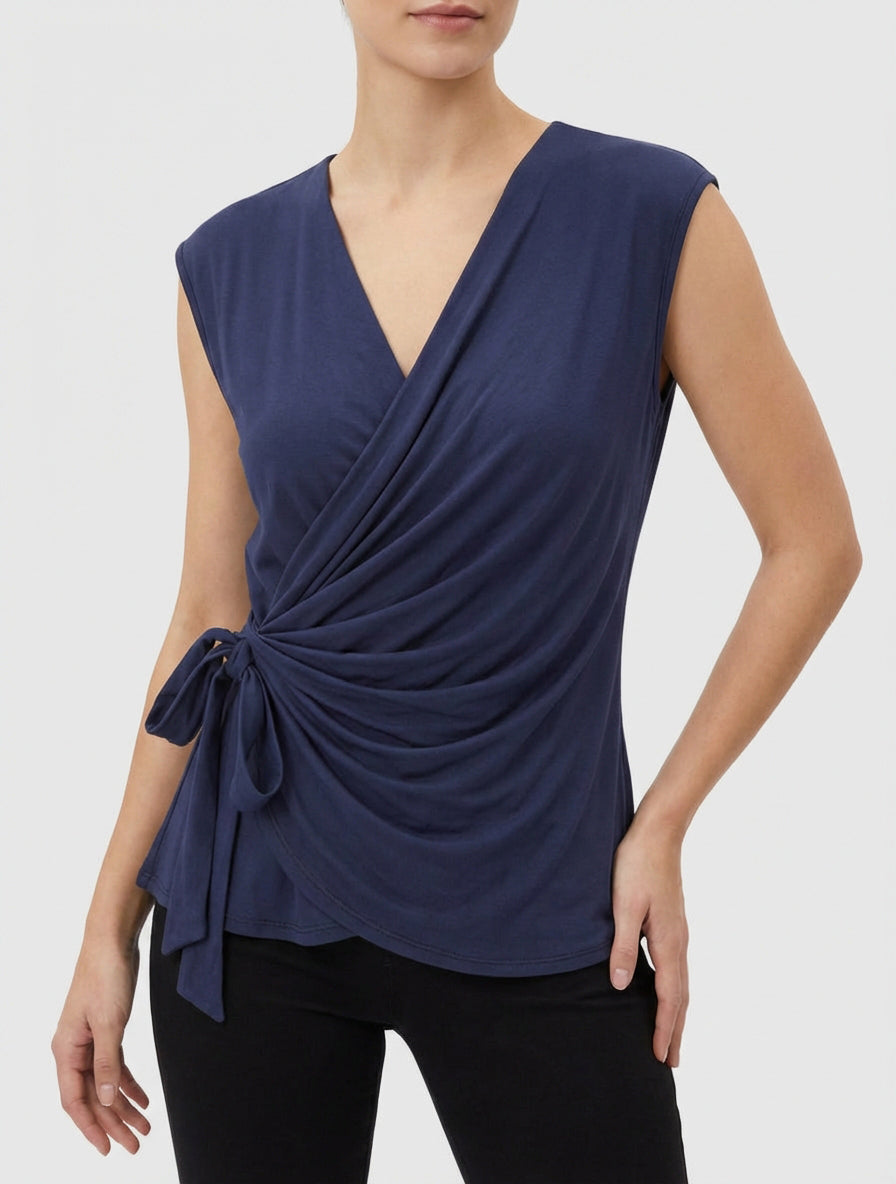 Top senza maniche con scollo a portafoglio - Marina