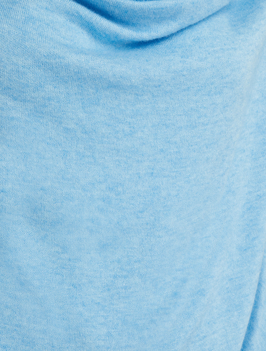 Pull fin uni à empiècement dentelle au dos - Bleu ciel - 3