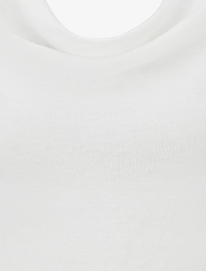 Pull à dos brodé et col bénitier - Blanc - 3