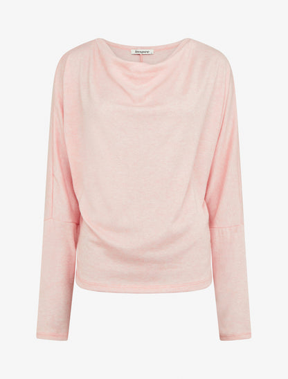 Pull fin uni à col bénitier - Rose - 1