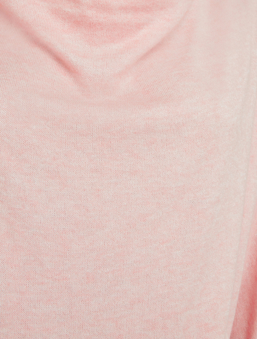 Pull fin uni à col bénitier - Rose - 3