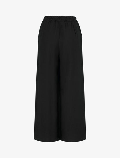 Pantalon ample uni à boutons décoratifs - Noir - 2