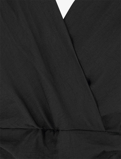 Combinaison unie à manches courtes - Noir - 3