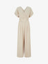 Combinaison unie à manches courtes - Beige - 1