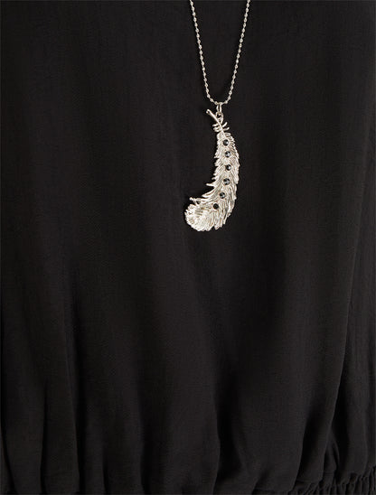 Top boule uni à manches courtes - Noir - 3