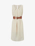 Robe unie en voile sans manches - Beige - 1