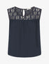 Top boule sans manches à dentelle - Marine - 1