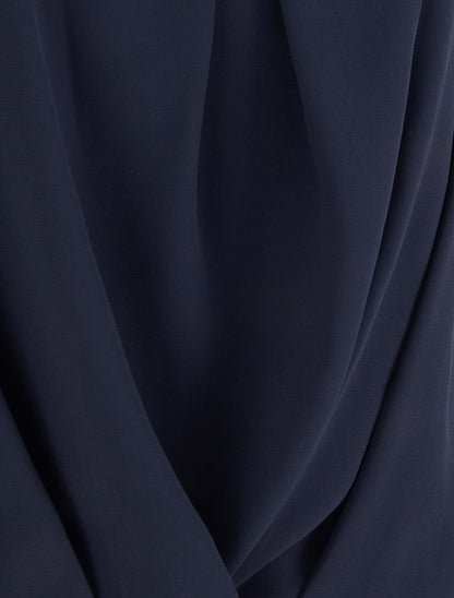 Top en voile effet drapé - Marine - 3