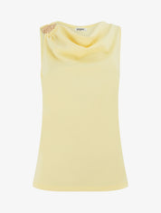 Top sans manches à bijou texturé - Jaune - 1