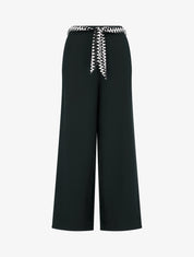 Pantalon ample uni et ceinturé - Noir - 1
