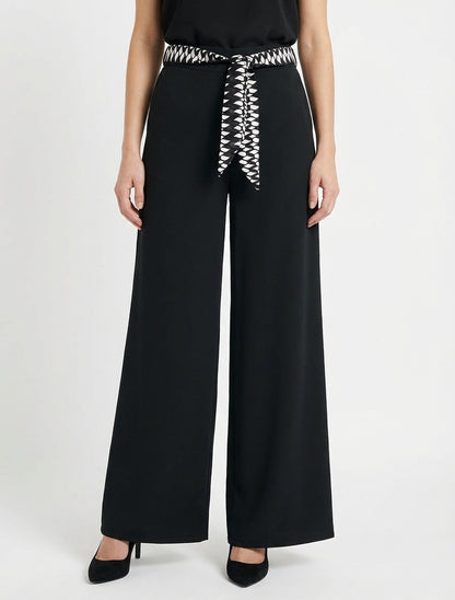 Pantaloni ampi uniti e cintati - Nero